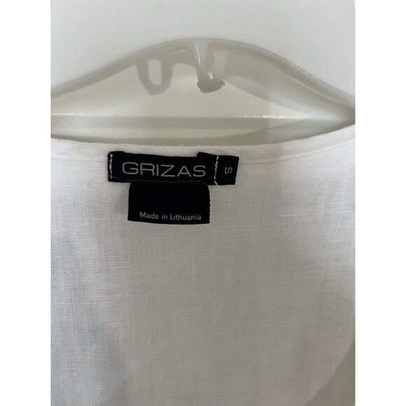 Grizas Linen Dress Size S Button Front Lagenlook Minimalist Ruched Bubble Pocket - Picture 4 of 12